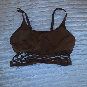 PINK Black Fishnet Sports Bra